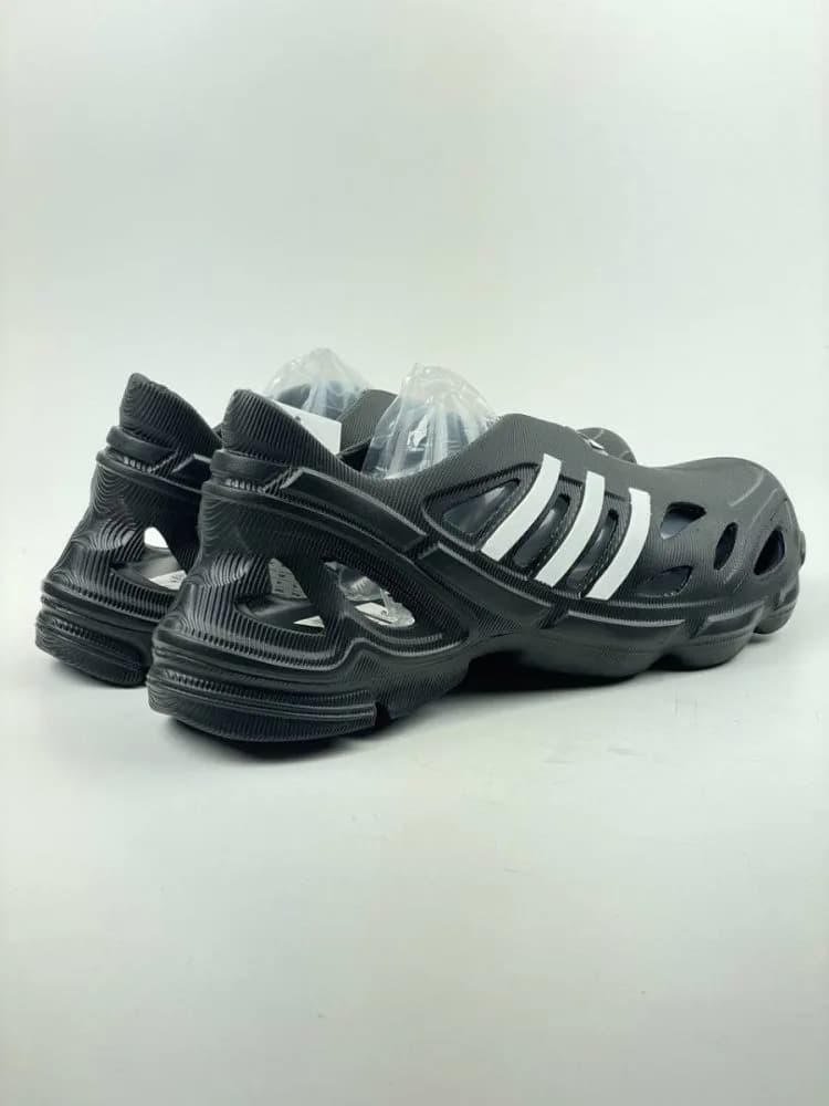 ادیداس ADIDAS تزریق eva ایویا اسلیپر راننیگ بغل سوراخ دار مشکی سفید — تصویر ۳