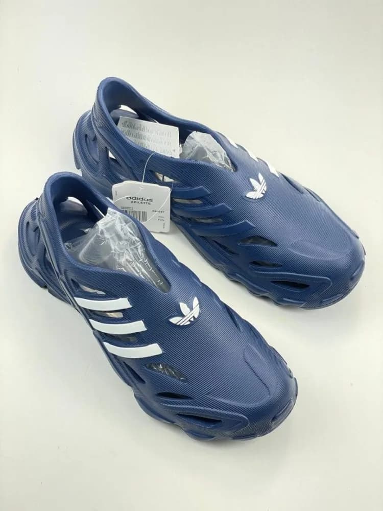 ادیداس ADIDAS تزریق eva ایویا اسلیپر راننیگ بغل سوراخ دار سرمه ای سفید — تصویر ۴