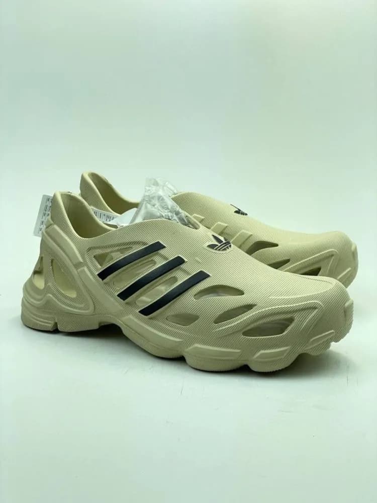 ادیداس ADIDAS تزریق eva ایویا اسلیپر راننیگ بغل سوراخ دار کرم مشکی — تصویر ۶