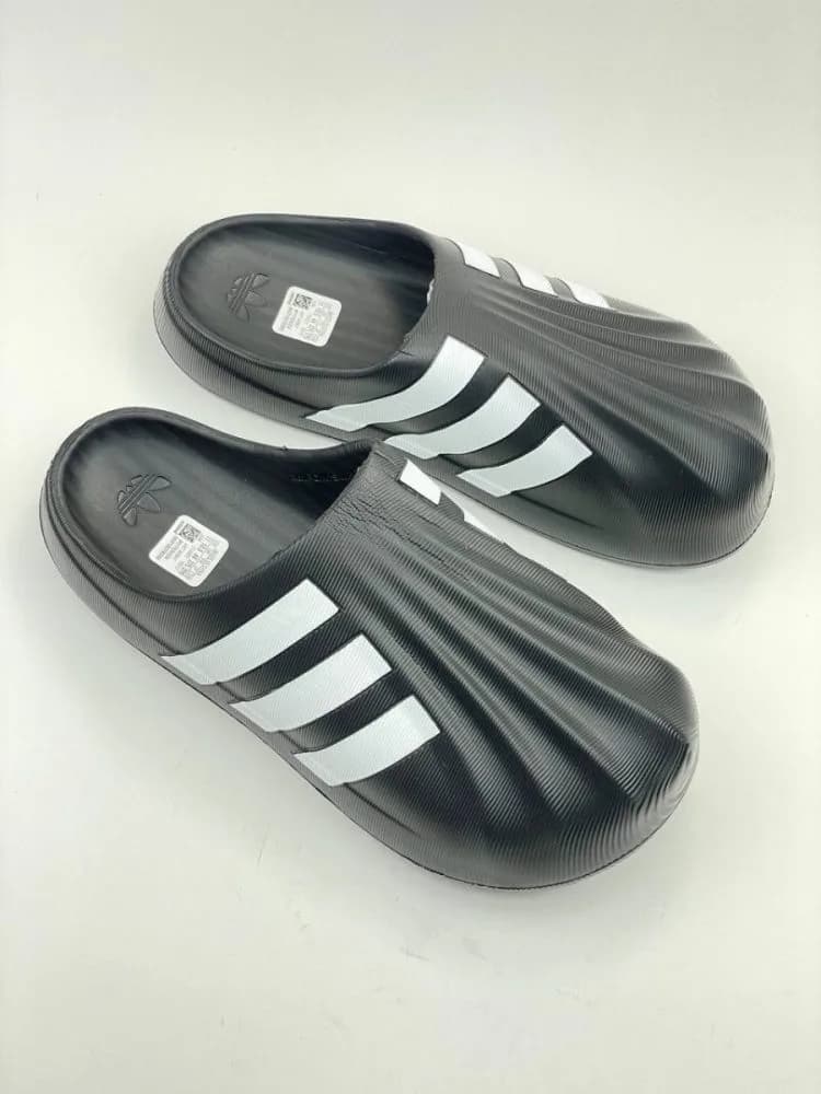 ادیداس ADIDAS تزریق eva ایویا جلو بسته پشت نعلنگی مشکی سفید — تصویر ۵