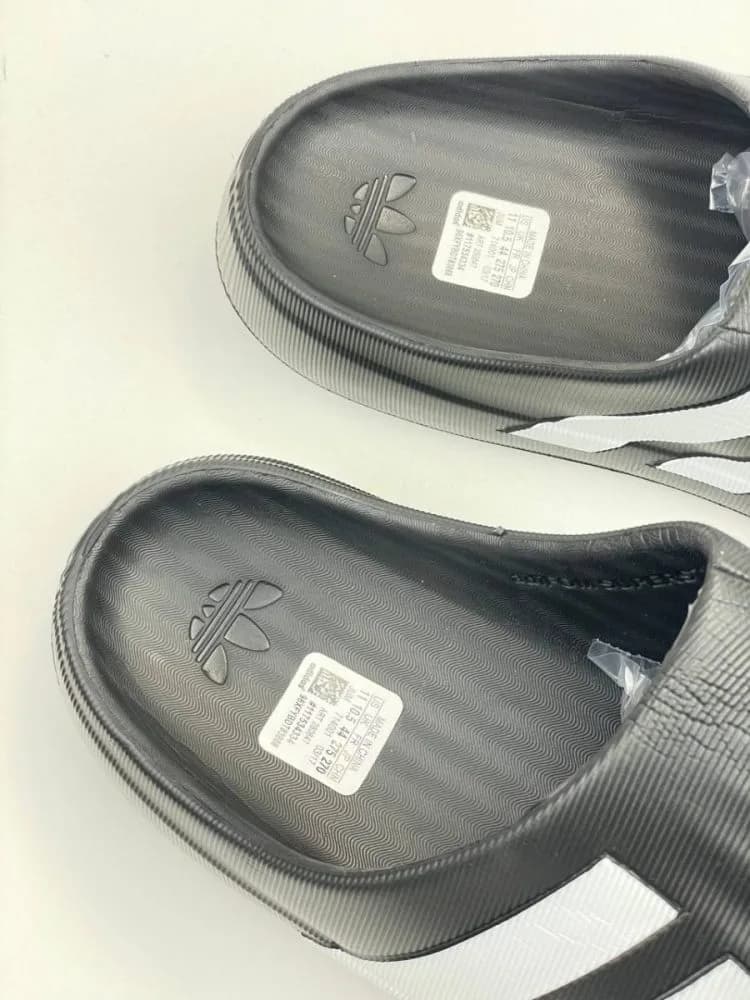ادیداس ADIDAS تزریق eva ایویا جلو بسته پشت نعلنگی مشکی سفید — تصویر ۳