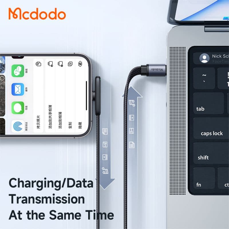کابل شارژ تایپ سی به لایتنینگ 36 واتی مک دودو مدل MCDODO CA-3350 طول 1.2 متر — تصویر ۴