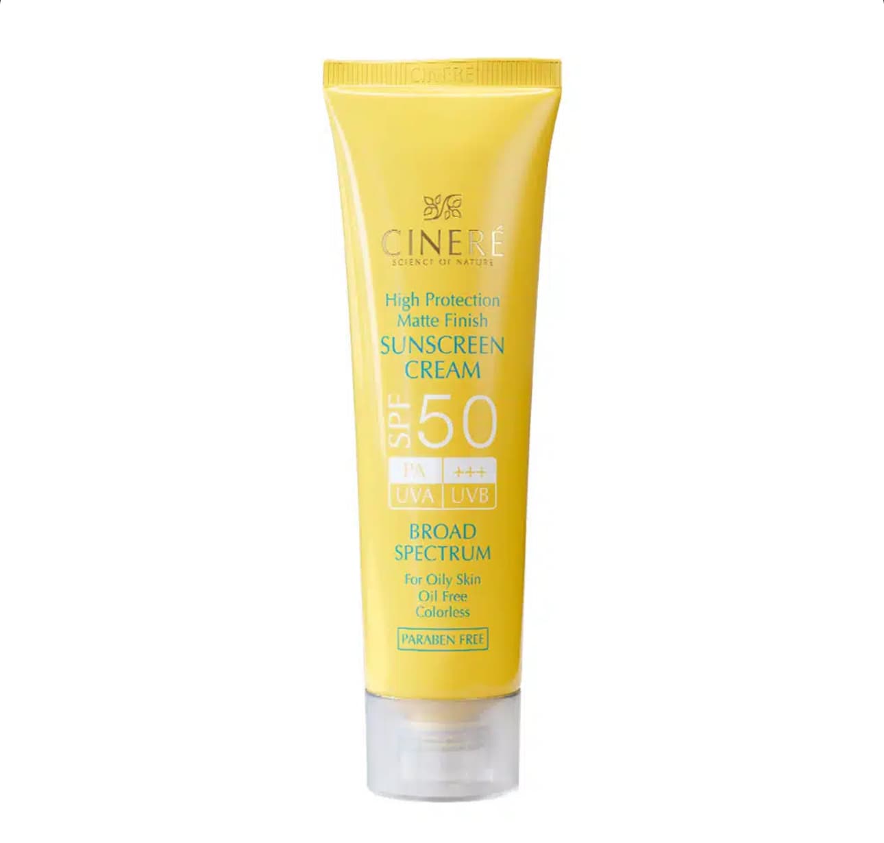 کرم ضد آفتاب بی رنگ فاقد چربی SPF 50 سینره Cinere 250ml — تصویر ۲