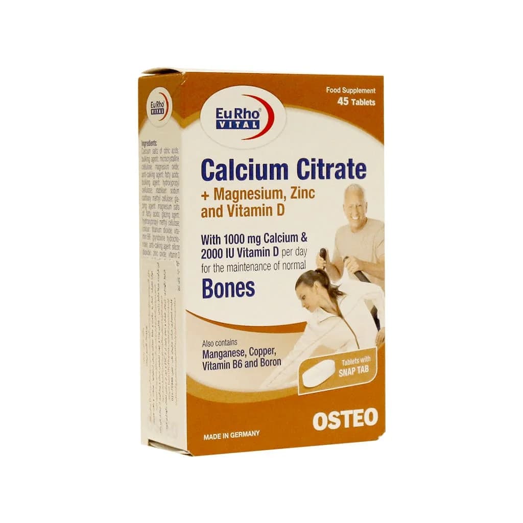 قرص کلسیم سیترات یوروویتال 45 عدد (Eurho Vital Calcium Citrate)