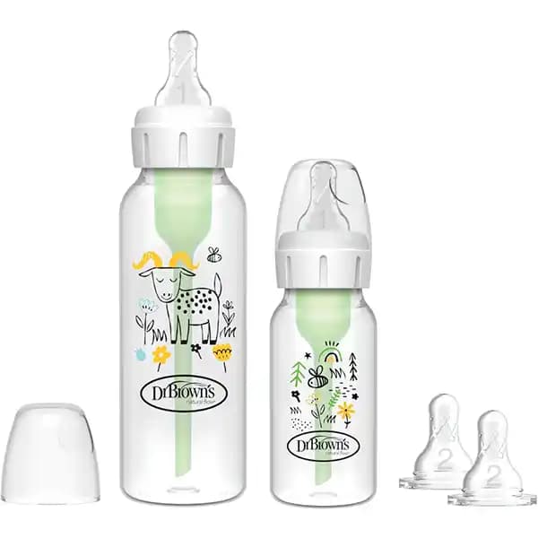 پک شیشه شیر 120 و 250 میل طلقی طرح حیوانات دکتر براونز