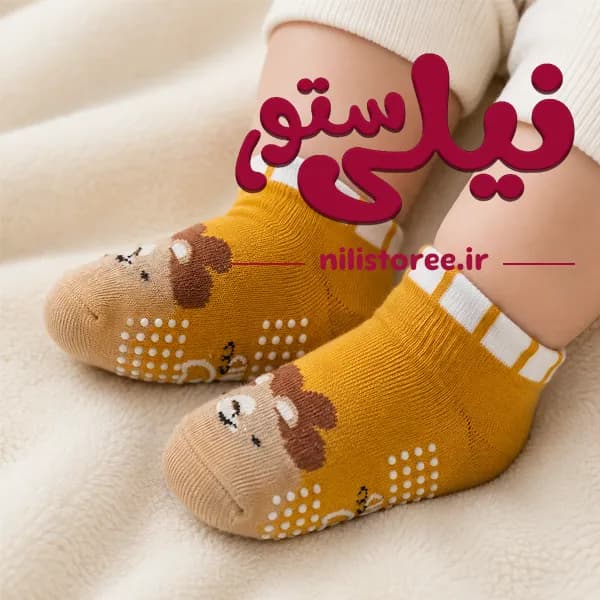 جوراب استپ دار مچی طرح شیر 18-24ماه برند12 — تصویر ۲