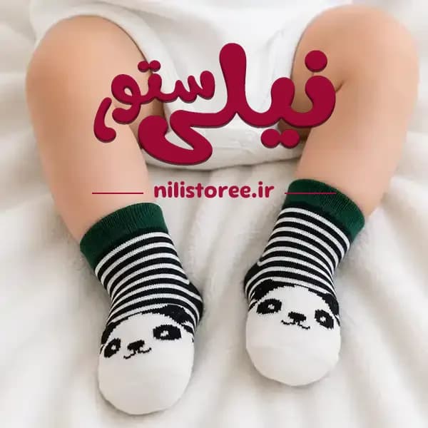 جوراب استپ دار مچی طرح حیوانات برند12 سایز 0 تا 6 ماه