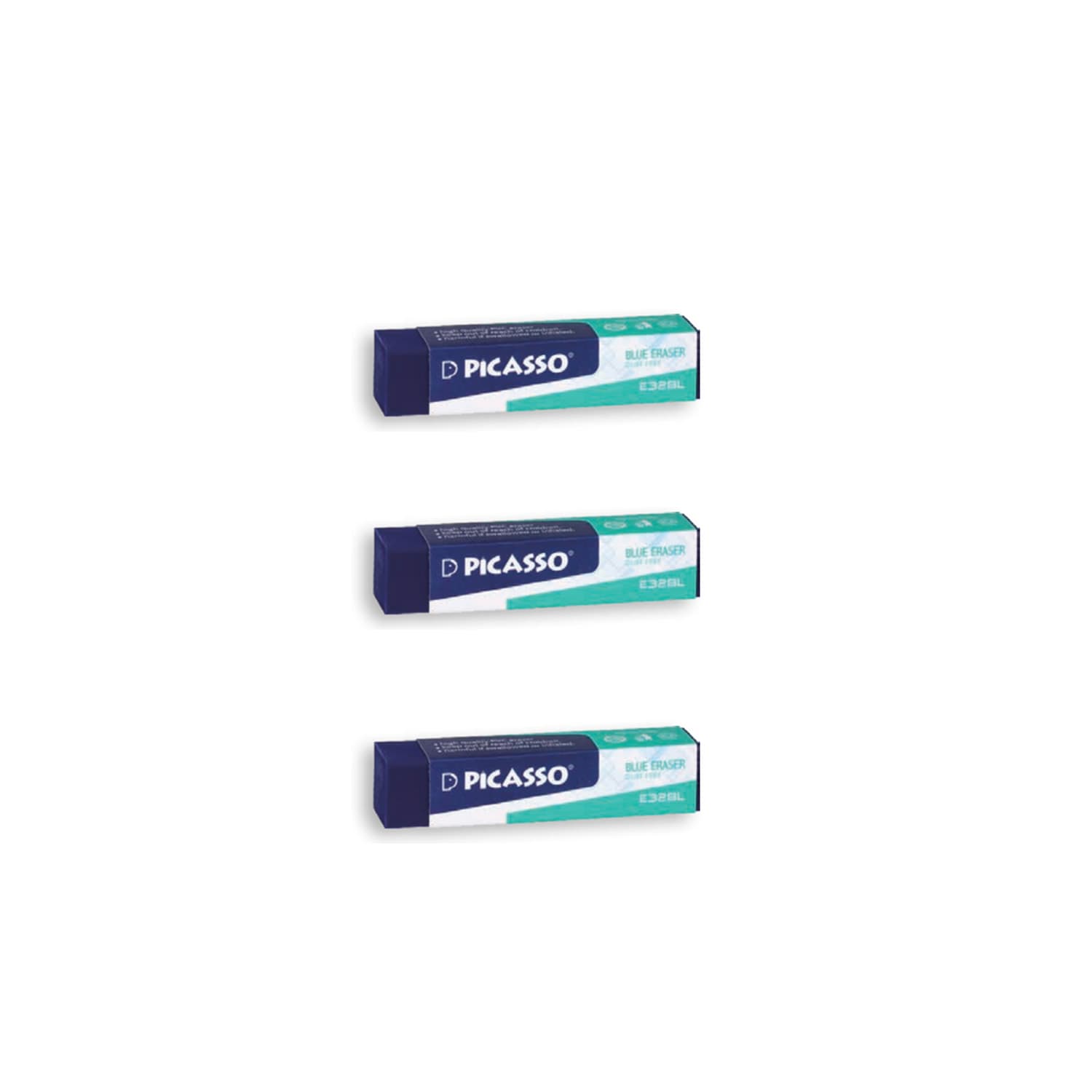 پاک کن پیکاسو مدل BLUE ERASER بسته 3 عددی — تصویر ۳