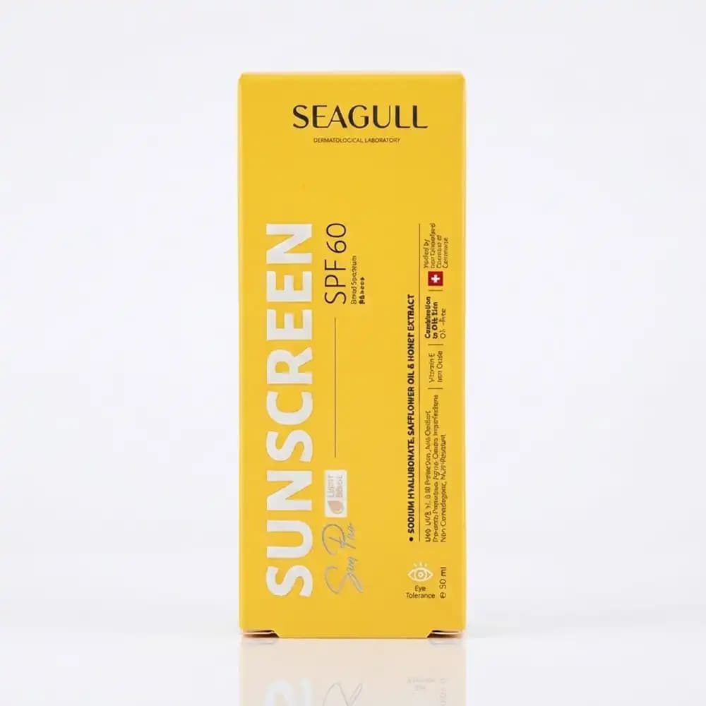 کرم ضدآفتاب رنگی سی گل (SEAGULL) SPF 60 بژ روشن (Light Beige) مناسب پوست مختلف تا چرب حجم 50 میلی لیتری — تصویر ۲