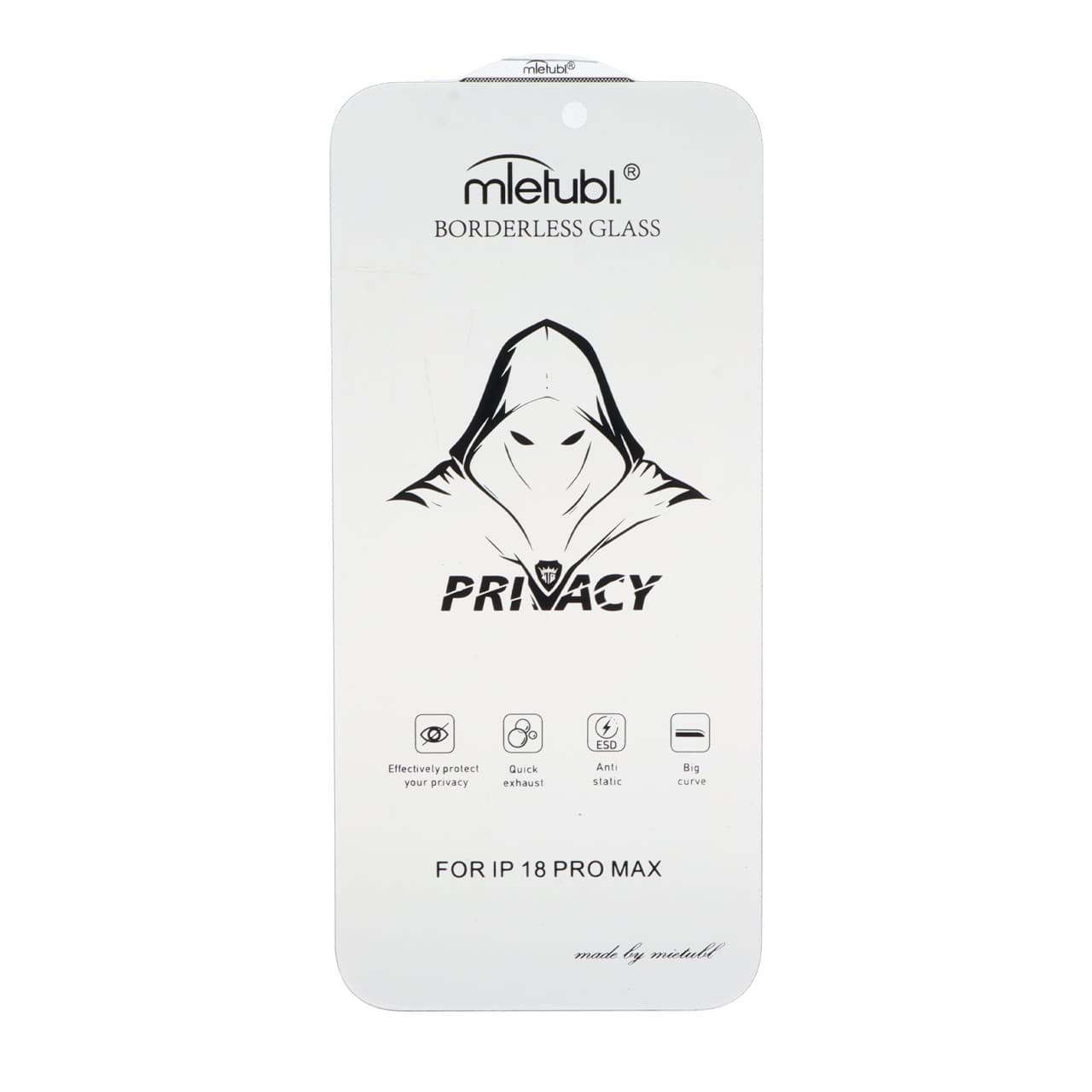 گلس و محافظ صفحه نمایش شیشه ای بدون حاشیه Full Cover Mietubl Privacy مدل Apple iPhone 18 Pro Max