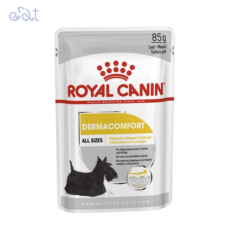 پوچ سگ درما کامفورت رویال کنین مدل Royal Canin DermaComfort وزن 85 گرم