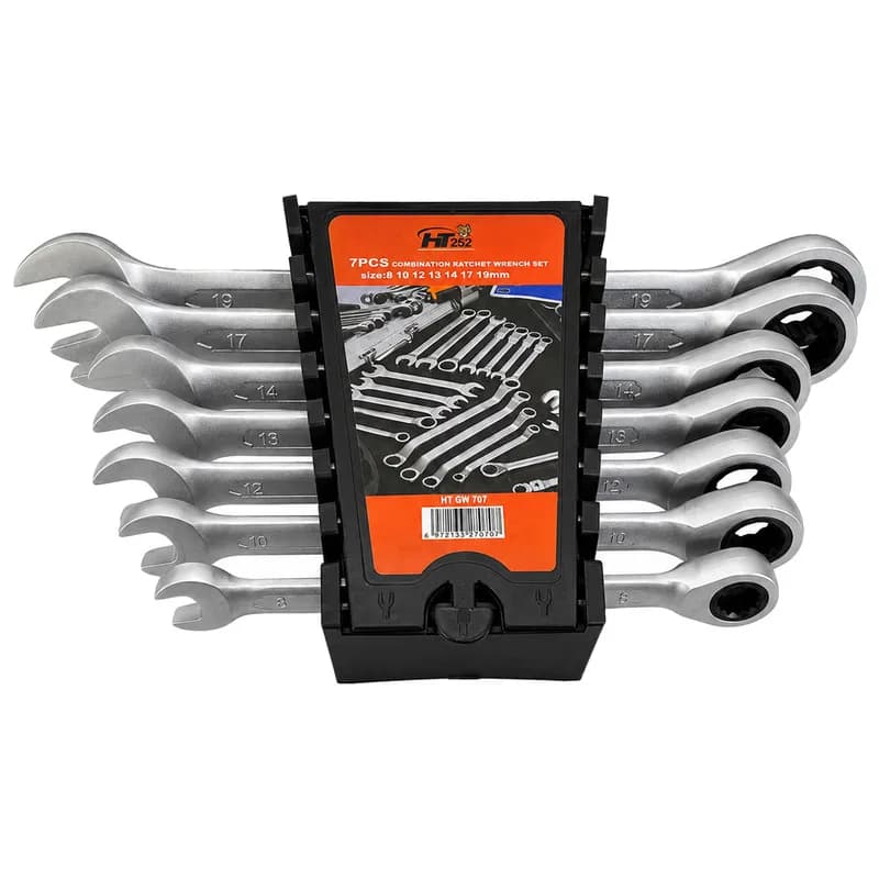 آچار یکسر تخت و یکسر رینگی اچ تی 252 مدل HT GW 707 مجموعه 7 عددی — تصویر ۸
