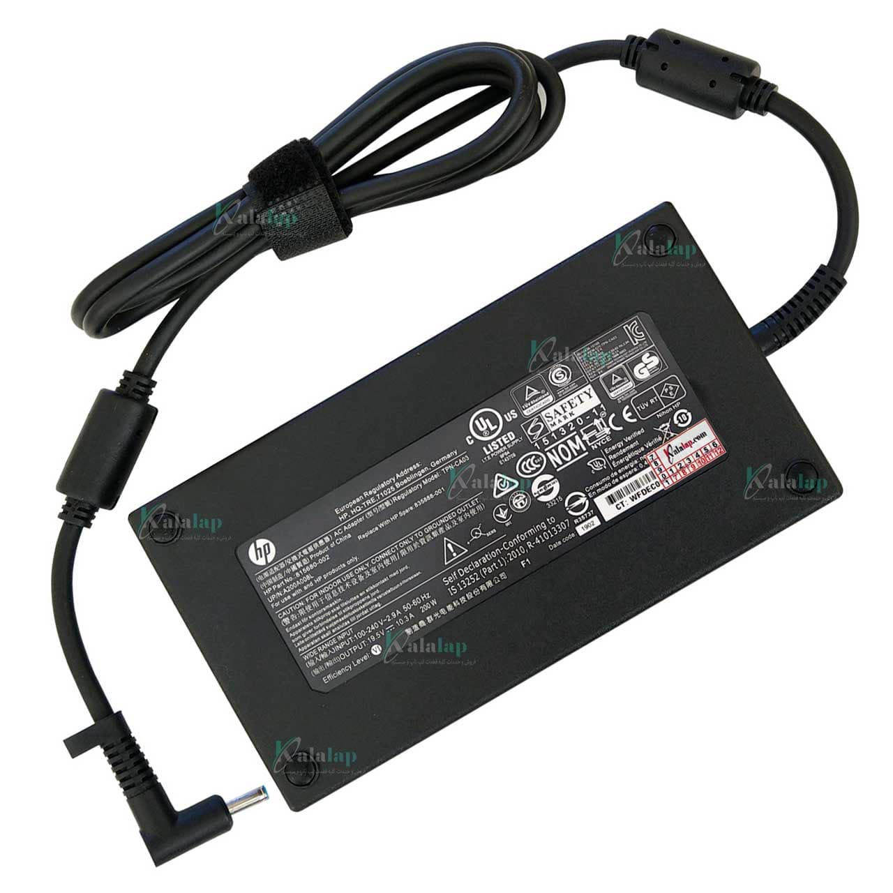 شارژر لپ تاپ اچ پی HP 19.5V 10.3A سر آبی 3.0*4.5 میلی متر