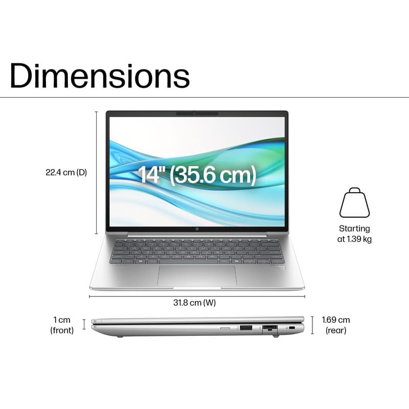 لپتاپ 14 اینچی اچ پی مدل ProBook 440 G11-Core Ultra 7 155H-32GB DDR5 5600MHz-1TB SSD-IPS-Fingerprint-Backlit به همراه کیف - کاستوم شده — تصویر ۷