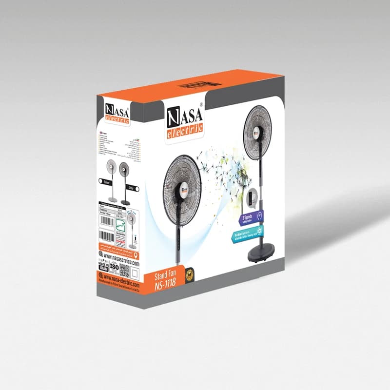پنکه ایستاده ناسا الکتریک مدل NS-1118 | ریموت کنترل، تایمر ۷.۵ ساعته، تنظیم ارتفاع تا ۱.۳ متر — تصویر ۴