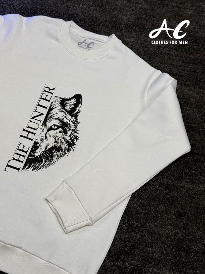 بلوز دورس مردانه یقه گرد طرح گرگ کد THE HUNTER-AC-1133 — تصویر ۲