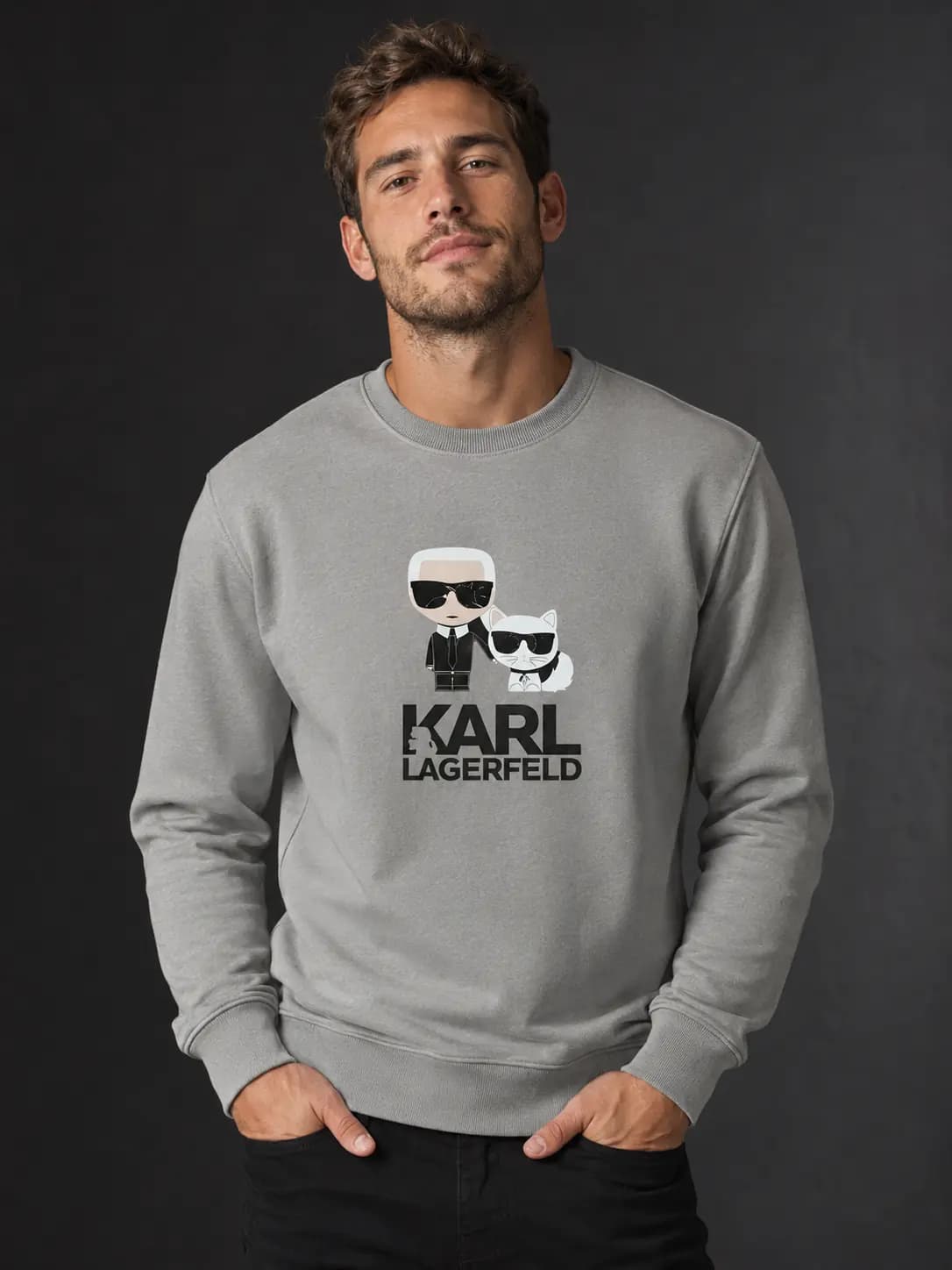 بلوز سلانیک مردانه یقه گرد کارل لاگرفلد کد Karl Lagerfeld-AC-2743