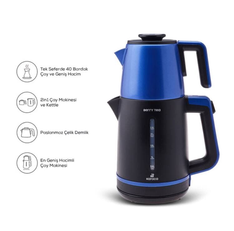 چاییساز برقی کاراجا مدل Berry Tea آبی — تصویر ۲