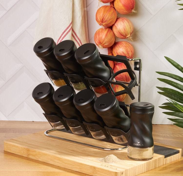 جا ادویه ای استندی 8 عددی طبقه ای کاراجا مدل Tottori مشکی