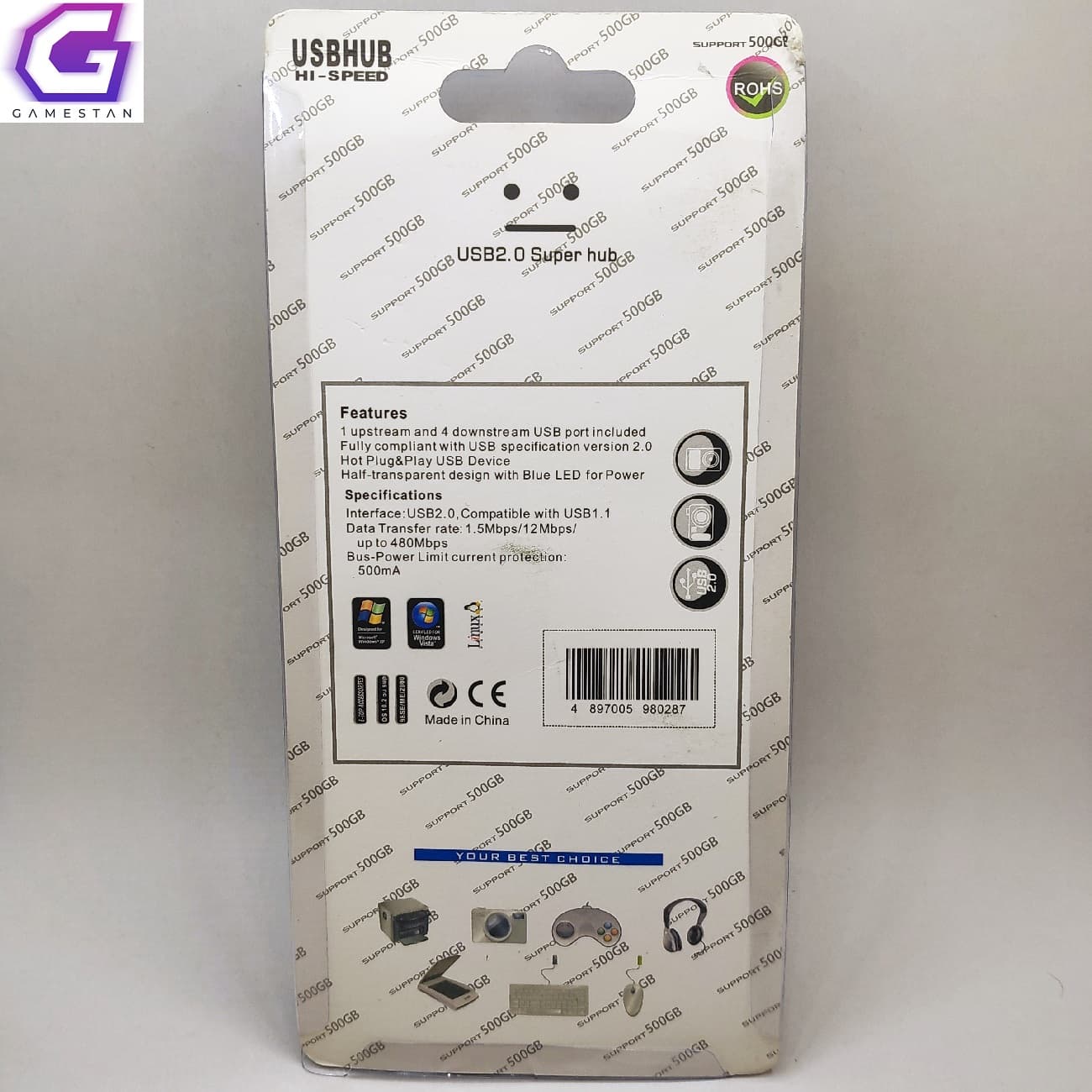 هاب چهار پورت کلیددار USB 2.0 — تصویر ۳