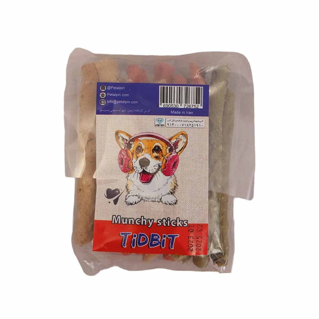 تشویقی سگ مانچی استیک رنگی برند TiDBiT
