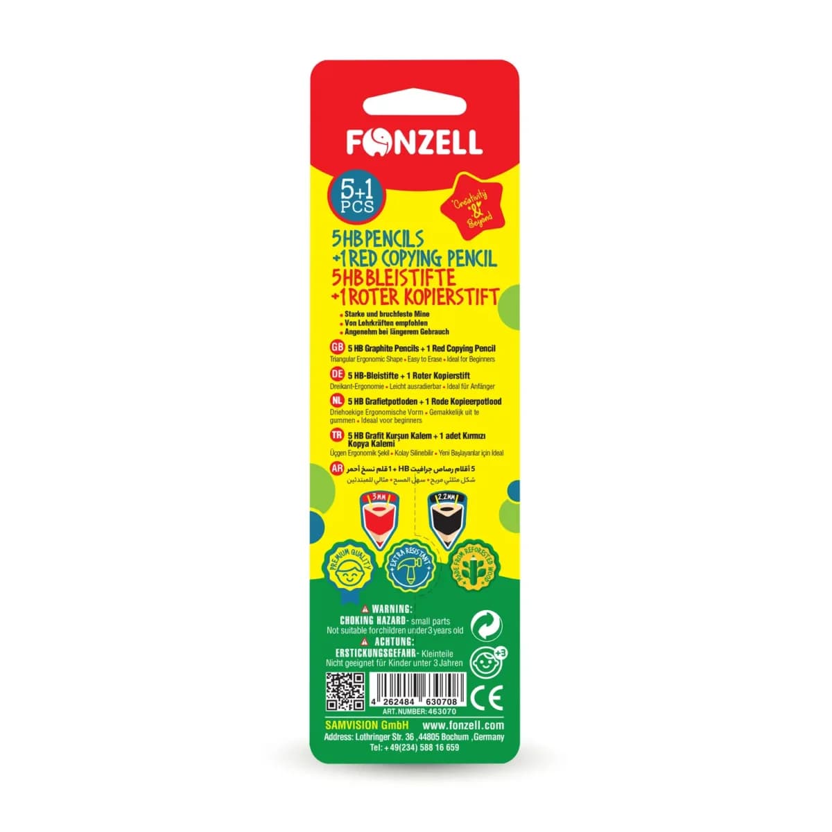 بسته ی 1+5 عددی مداد مثلثی مشکی و قرمز فونزل کد 463070 (fonzell) — تصویر ۷
