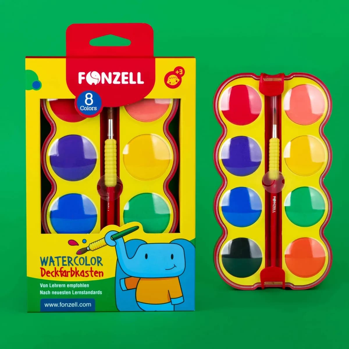 آبرنگ 8 رنگ قرص 40mm با قلم مو فونزل کد 685093 fonzell — تصویر ۷