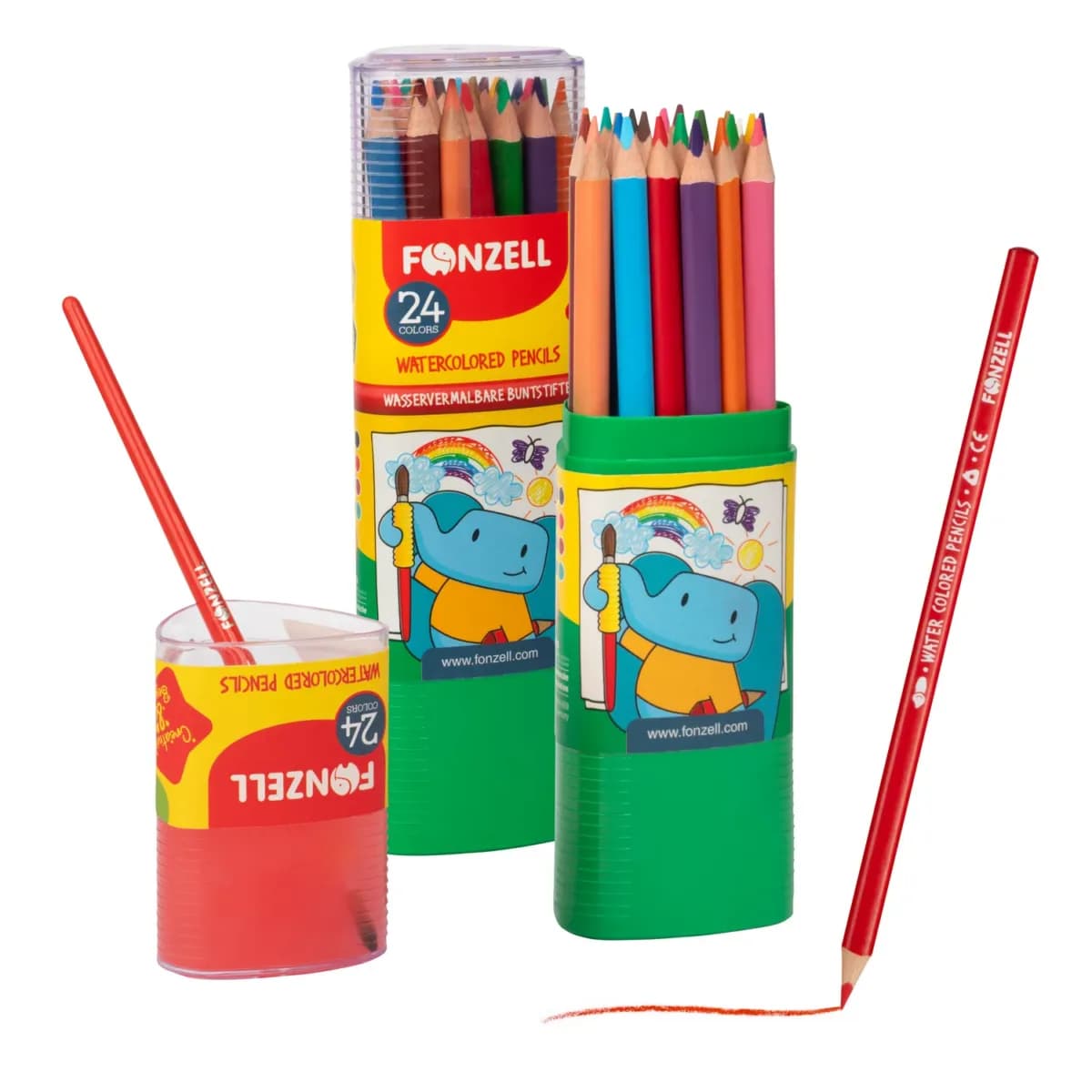 مداد رنگی 24 رنگ آبرنگی استوانه ی سری kids فونزل (کد 685067 ) (fonzell)