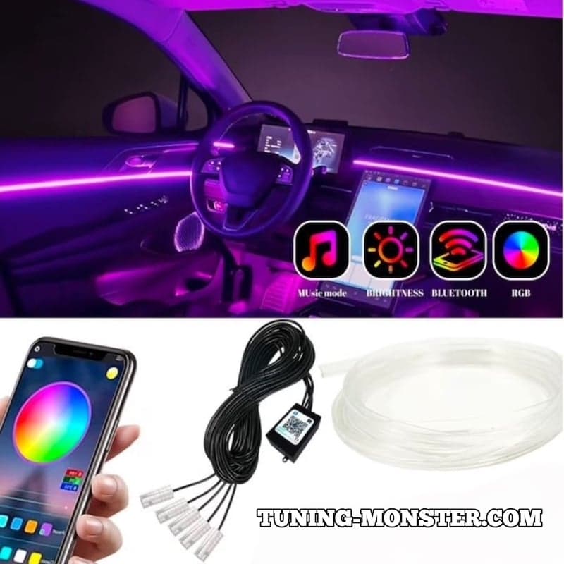 ال وایر RGB فیبر نوری ۵ سری ۶ متری اپ موبایل و ریموت