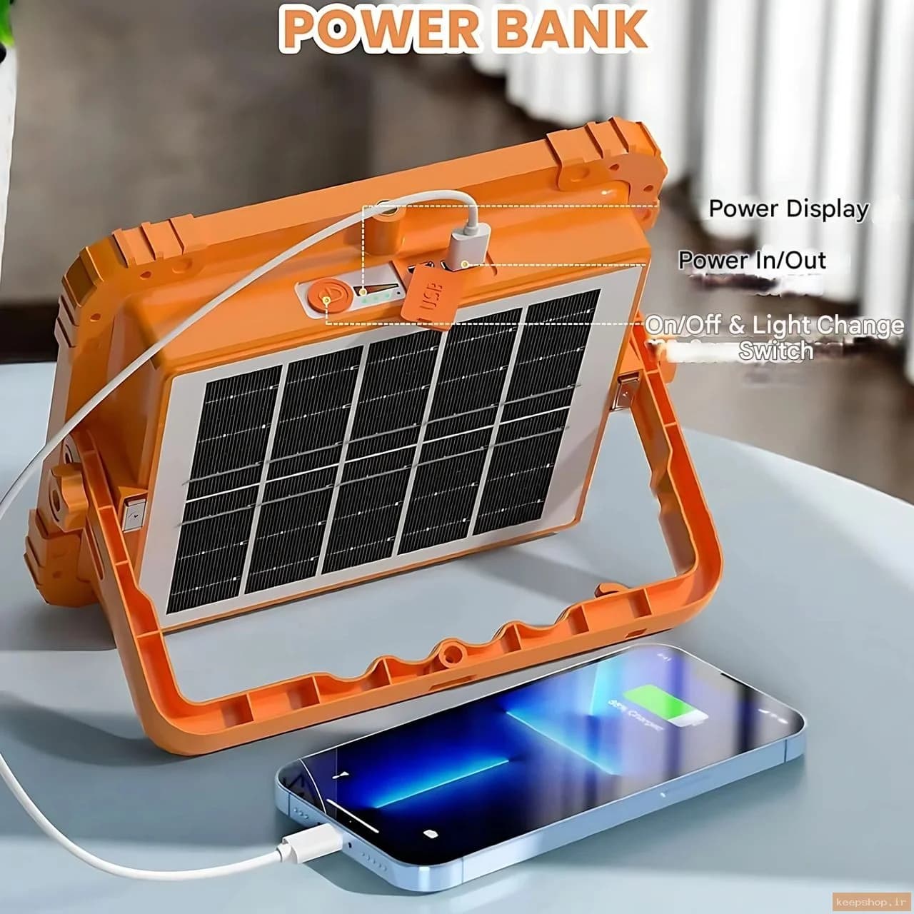 چراغ روشنایی مدل شارژی و خورشیدی bm3 solar light — تصویر ۵