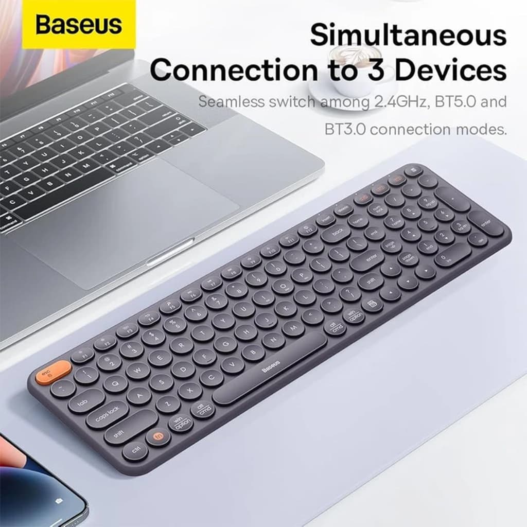 کیبورد بی سیم بیسوس مدل BASEUS K01B رنگ خاکستری — تصویر ۵