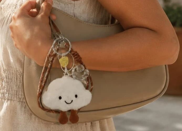چارم بگ ابری سفید کد 1411 — تصویر ۴