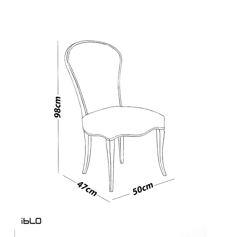 صندلی چوبی نئوکلاسیک لنا (طوسی‌ خاکی) — تصویر ۸