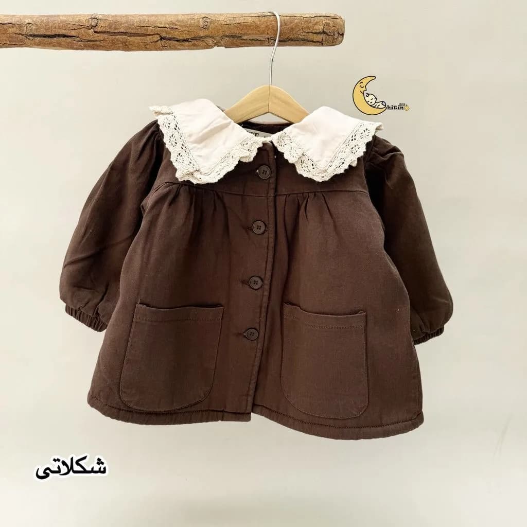 پالتو کتان دخترانه آستر خز پاییزه و زمستانه — تصویر ۵