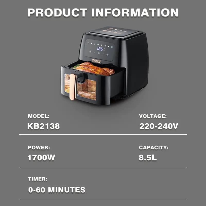 سرخکن بدون روغن دی اس پی مدلdsp-KB2138 — تصویر ۵