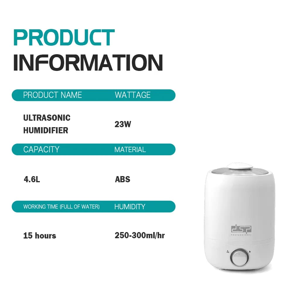 دستگاه رطوبت ساز اولتراسونیک دی اس پی دی اس پی مدلdsp-KD3084 — تصویر ۵