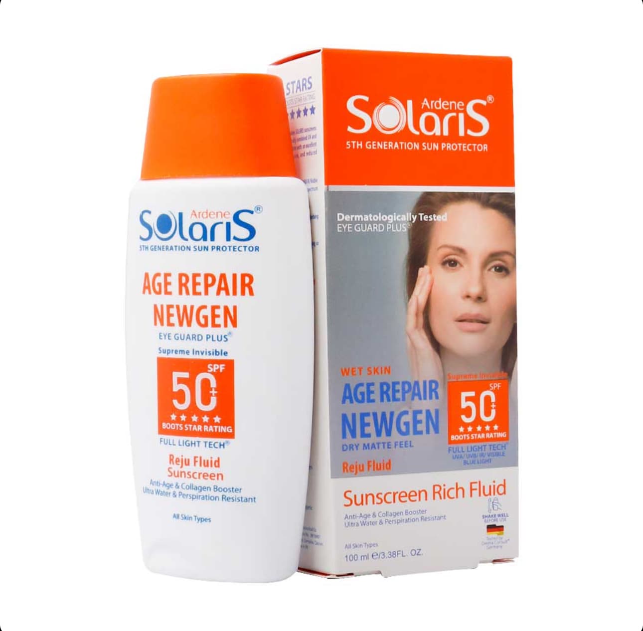 فلوئید ضد آفتاب و ضدچروک SPF 50 100ml سولاریس آردن Ardene Solaris