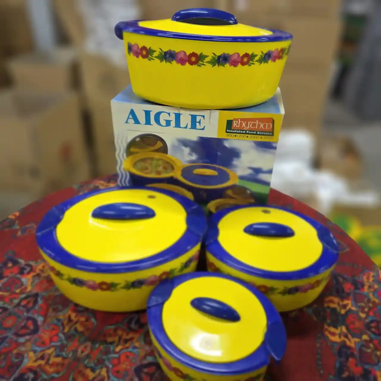 ست ظرف غذا ۴ تیکه دوجداره هندی برند AIGLE — تصویر ۳