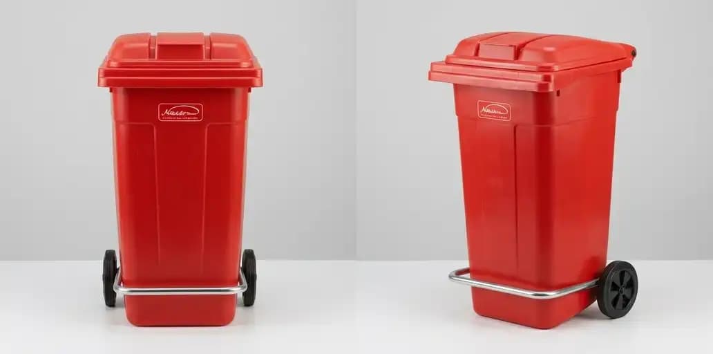سطل زباله پدالی و چرخدار 25 لیتری ناصر پلاستیک کد 5105