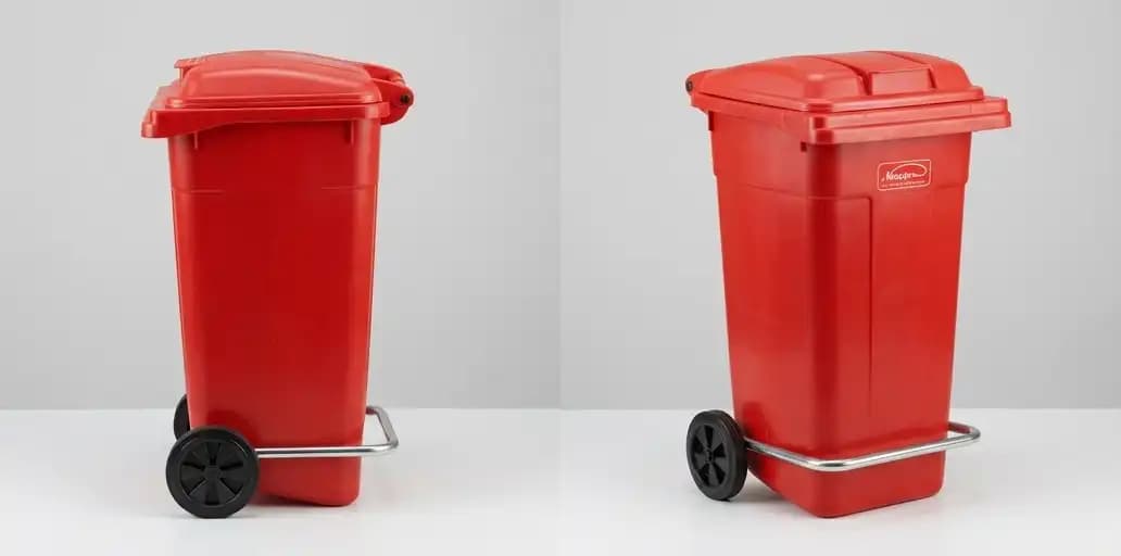 سطل زباله پدالی و چرخدار 25 لیتری ناصر پلاستیک کد 5105 — تصویر ۲