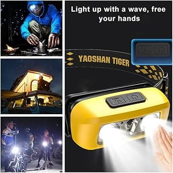 چراغ پیشانی شارژی سنسوردار yaoshan tiger — تصویر ۳