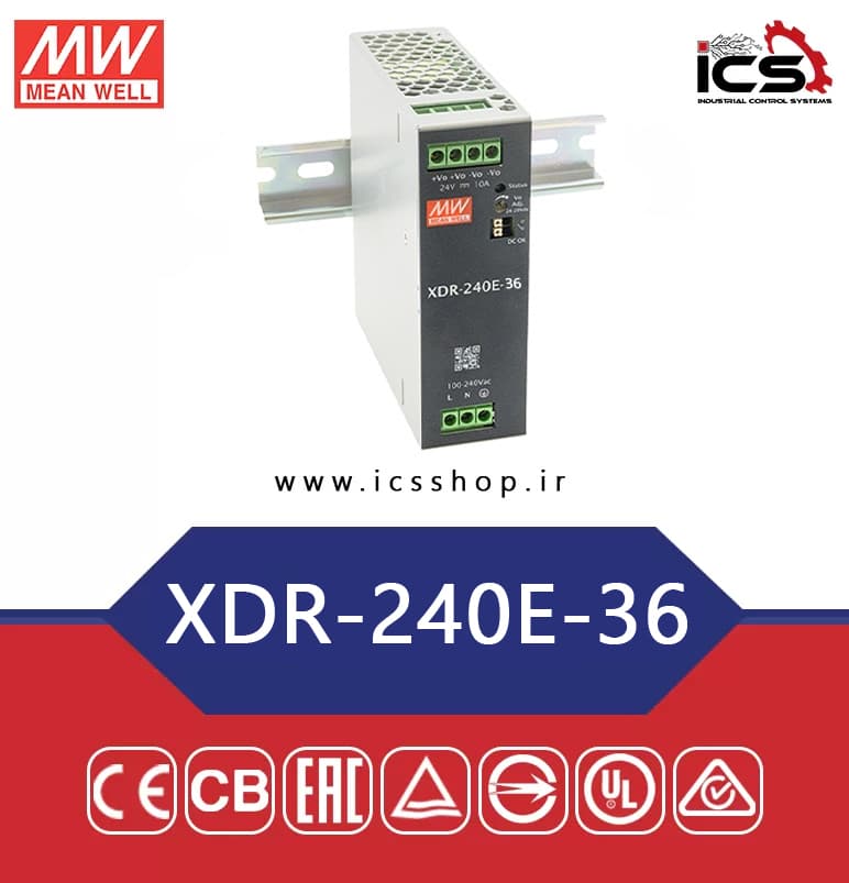 منبع تغذیه 36 ولت 6.66 آمپر مین ول مدل XDR-240E-36
