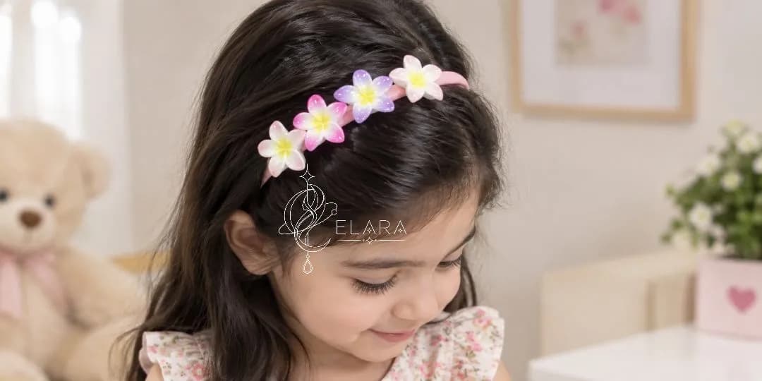 تل موی ۴ گل پلومریا P310 | اکسسوری شیک و دست‌ساز | الارا — تصویر ۲