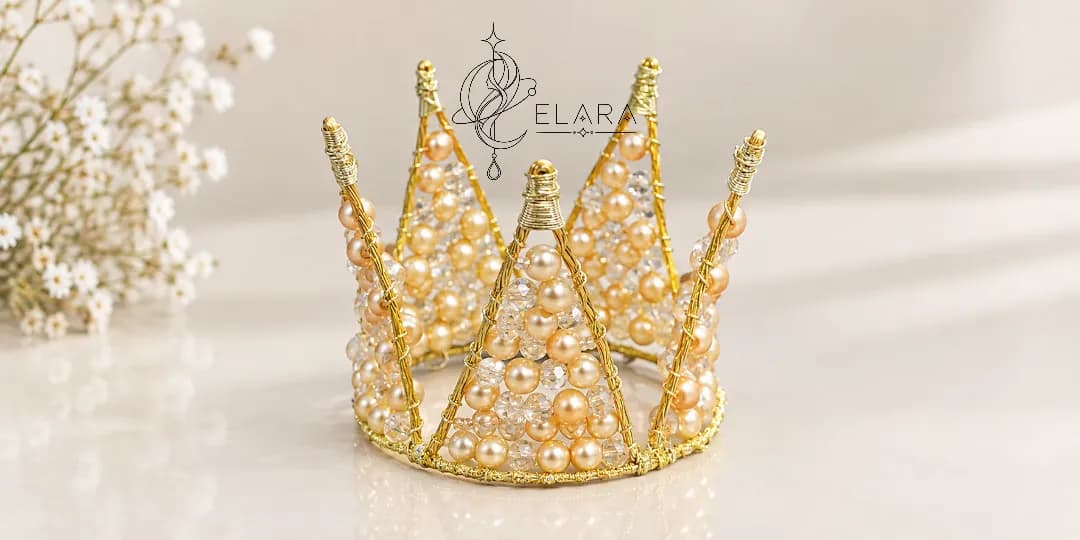 تاج پرنسسی بچگانه کریستالی T123| قطر و ارتفاع ۶ سانت | الارا