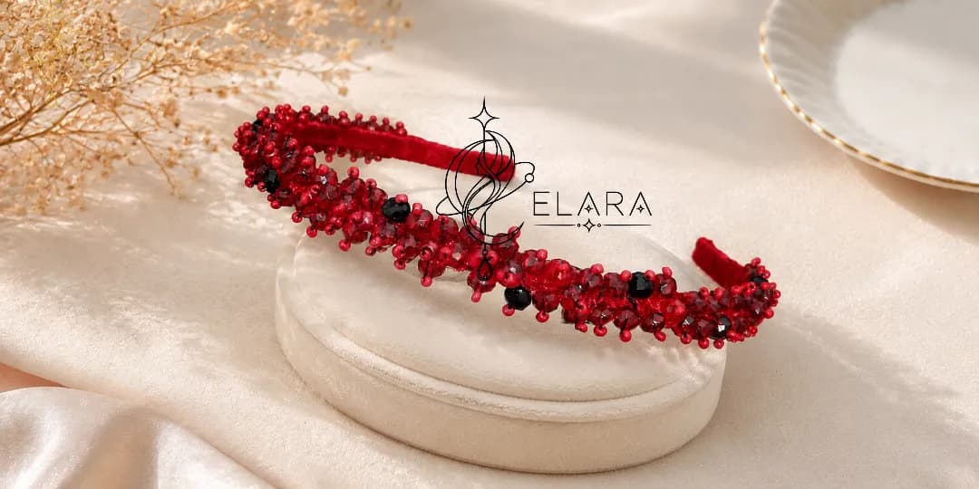 تل مو مخمل مروارید دوزی دستساز با عرض ۱.۵ سانتیمتر T121 | الارا