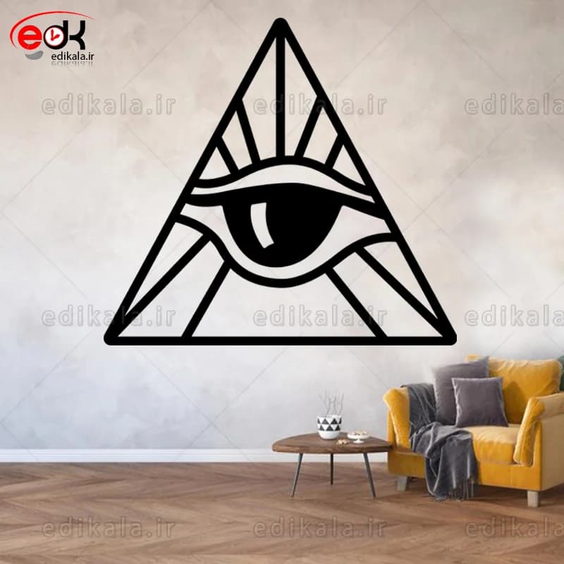آینه دکوراتیو طرح چشم زخم شماره 2 در پنج رنگ و ابعاد انتخابی+فایل کورل