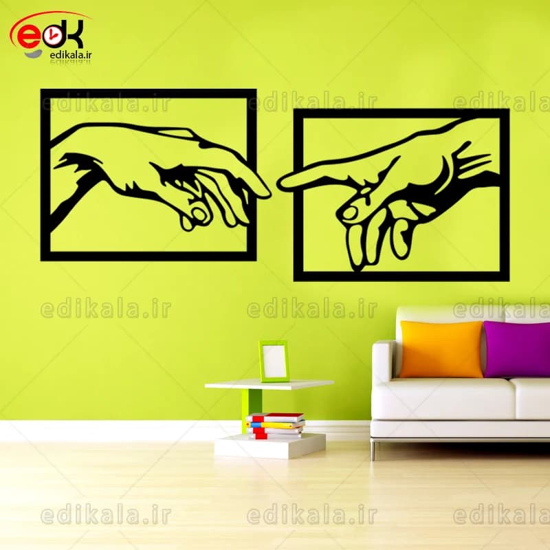 آینه دکوراتیو طرح تابلو دست خدا شماره 1 در پنج رنگ و ابعاد انتخابی+فایل کورل — تصویر ۳