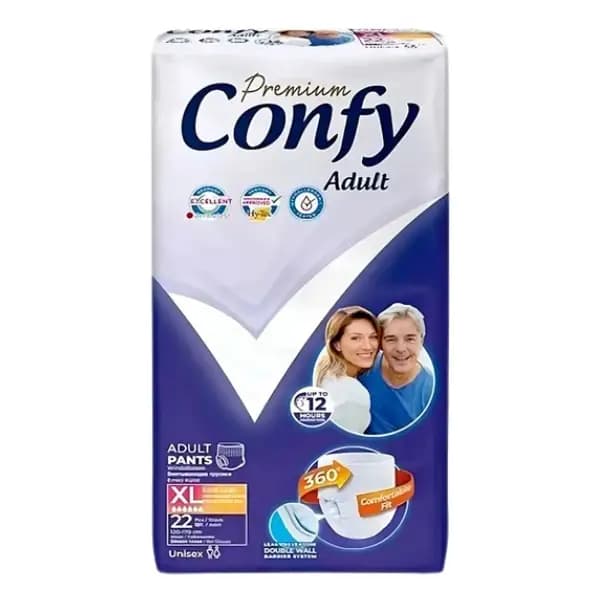 پوشک بزرگسال شورتی کانفی مدل Shorty سایز خیلی بزرگ (XL) بسته ۲۲ عددی