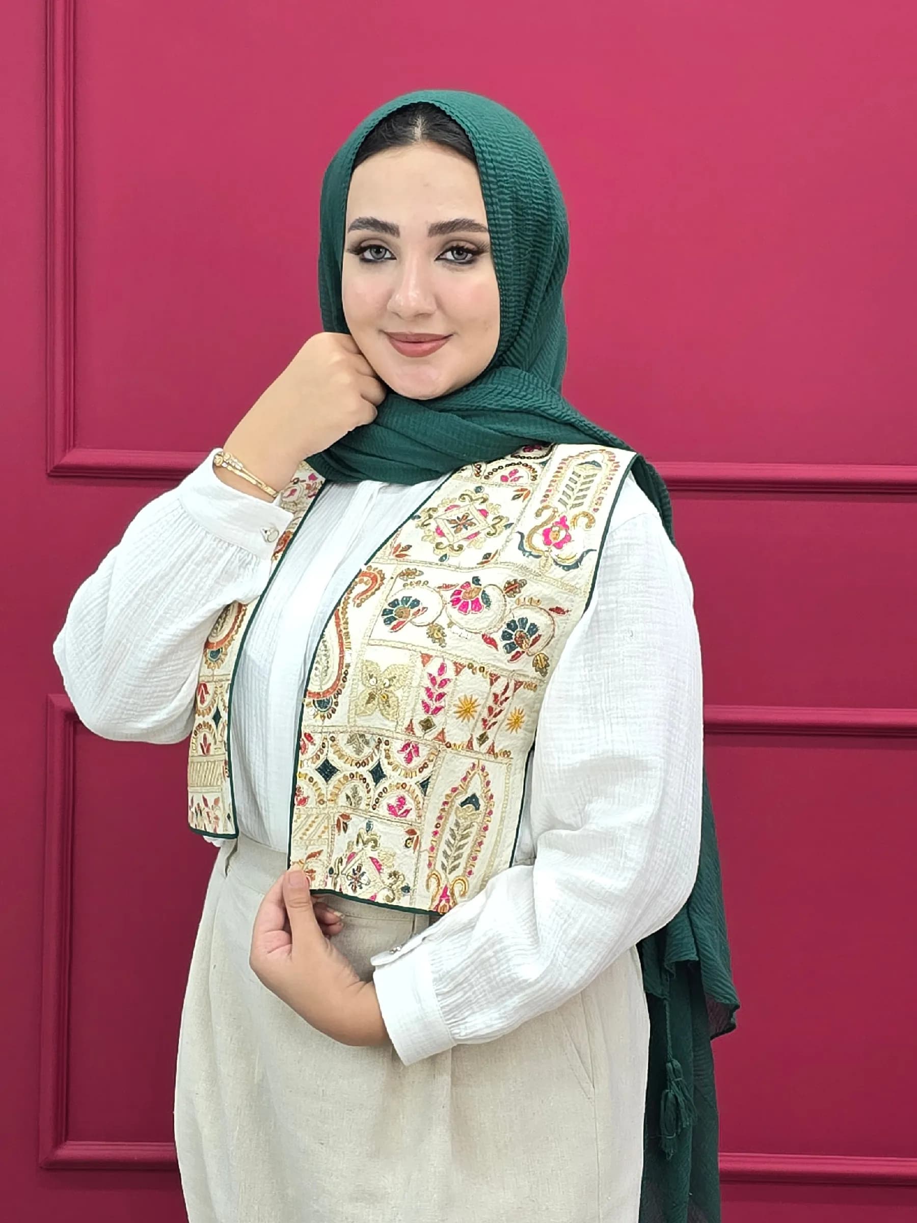 جلیقه بهاری بنددار ws52 — تصویر ۲