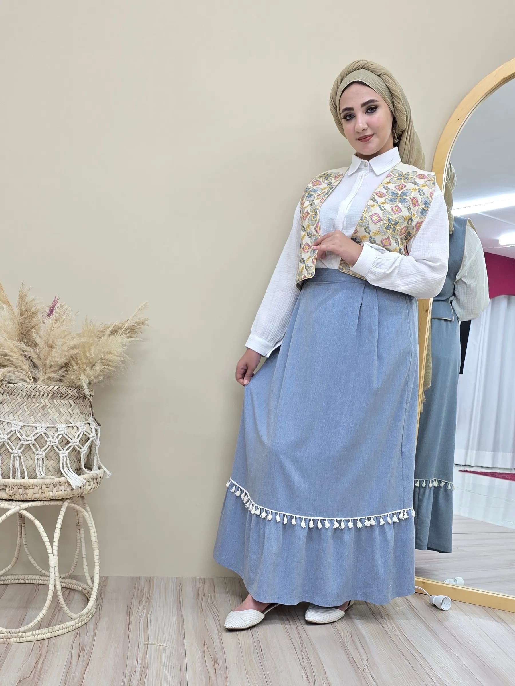 جلیقه ترکیبی جین کاغذی کد ws51 — تصویر ۳